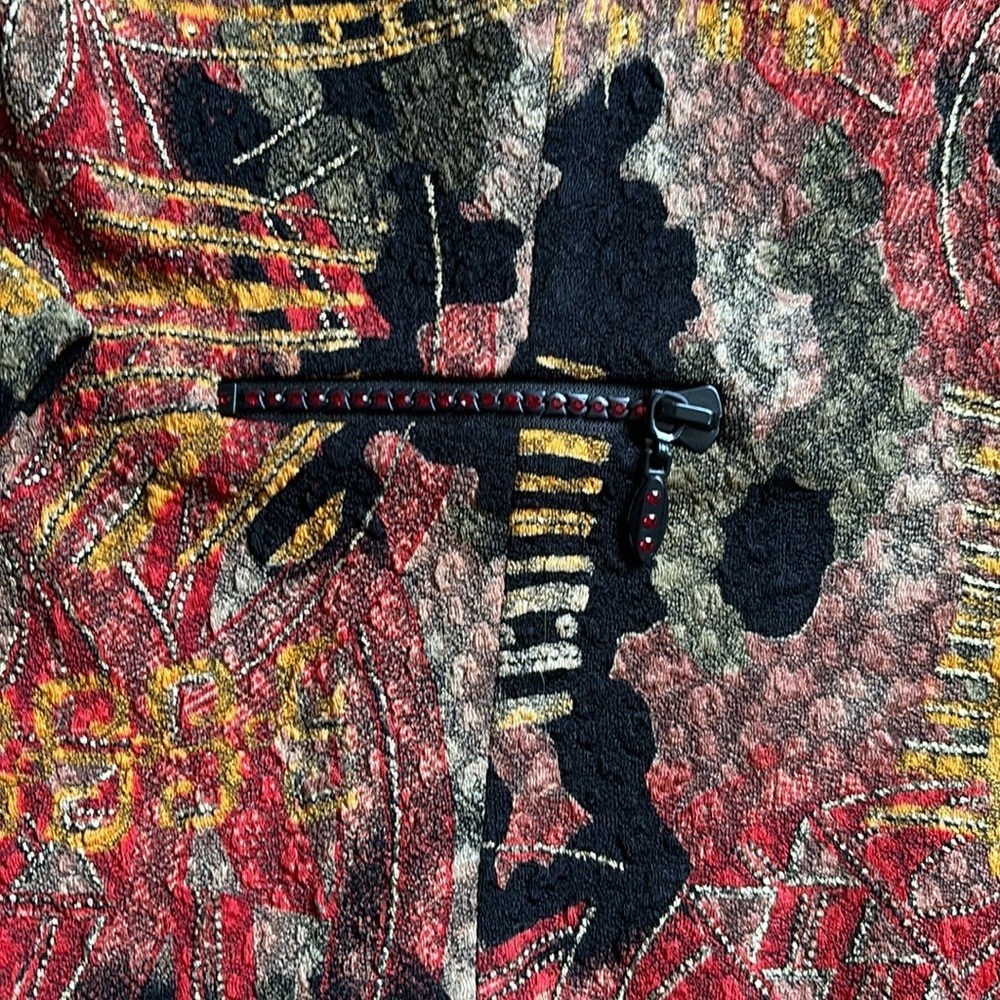 🔥Joseph Ribkoff🔥 | Vintage abstract jacket with red rhinestones - Picture 3 of 14
